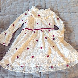 Janie and Jack roses embroidered lace dress 2T